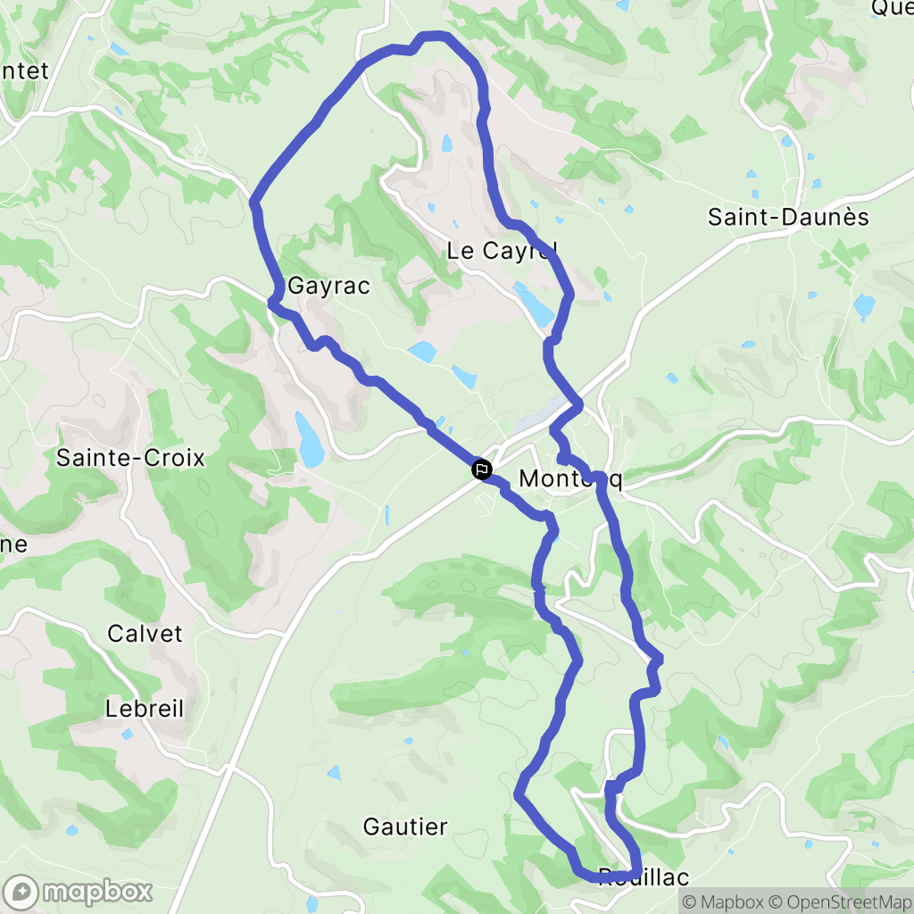 Montcuq-en-Quercy-Blanc : carte du parcours de randonnée - France