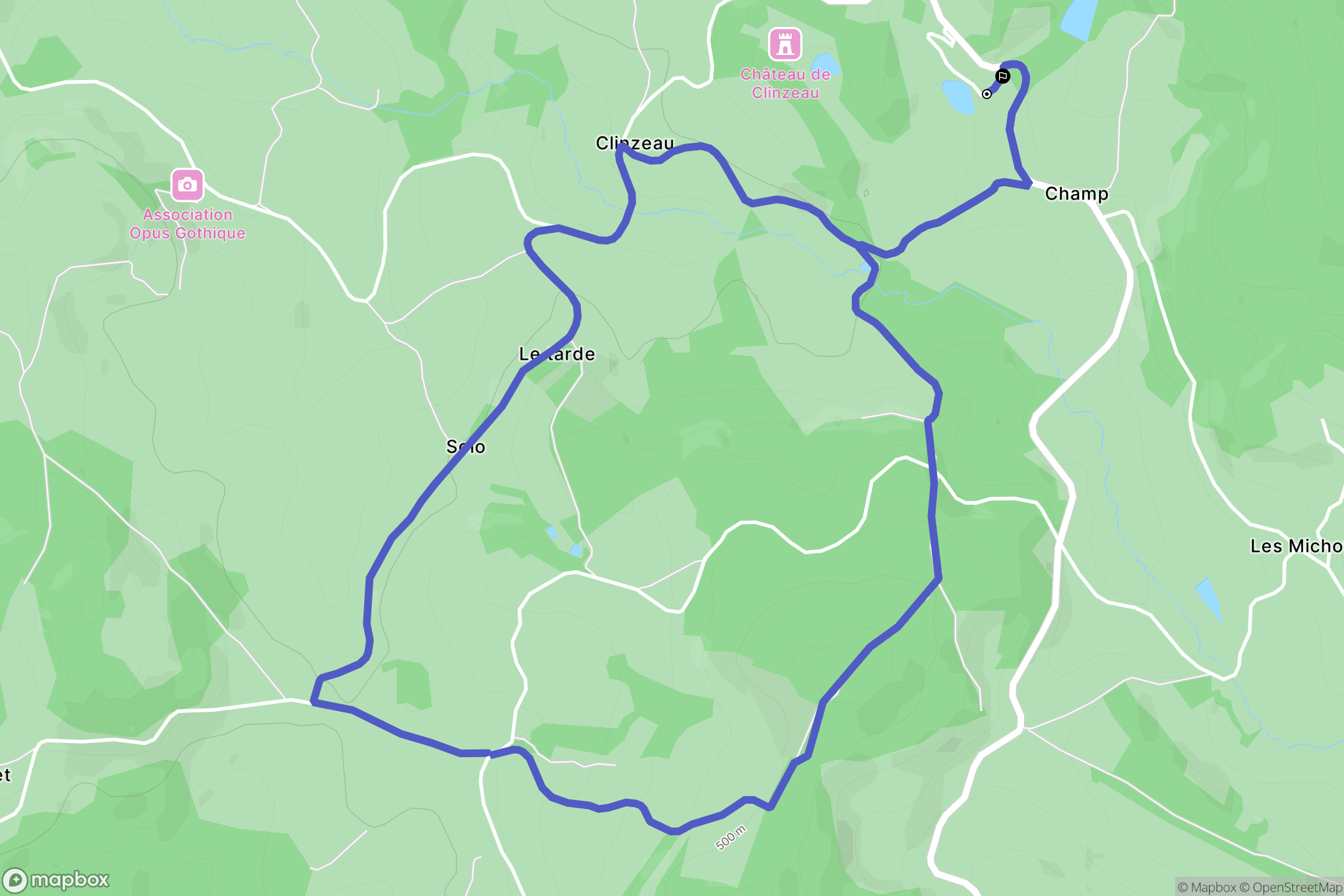 Saint-Léger-de-Fougeret : carte du parcours de randonnée - France