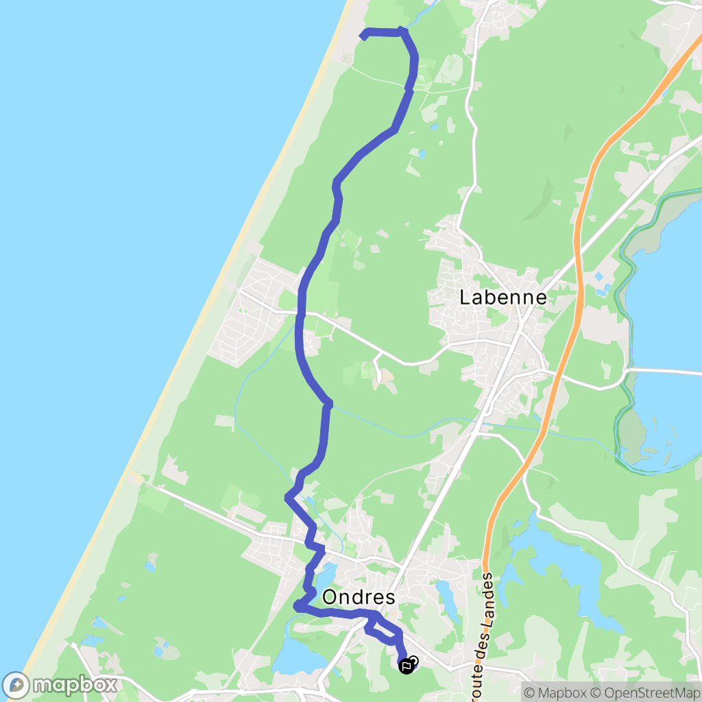 Ondres : carte du parcours de randonnée - France