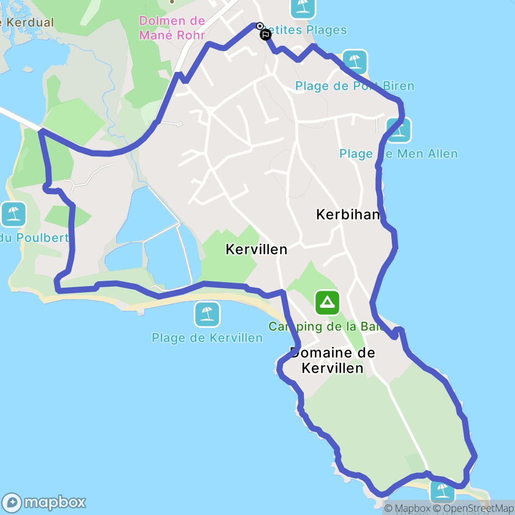 La Trinité-sur-Mer : carte du parcours de randonnée - France