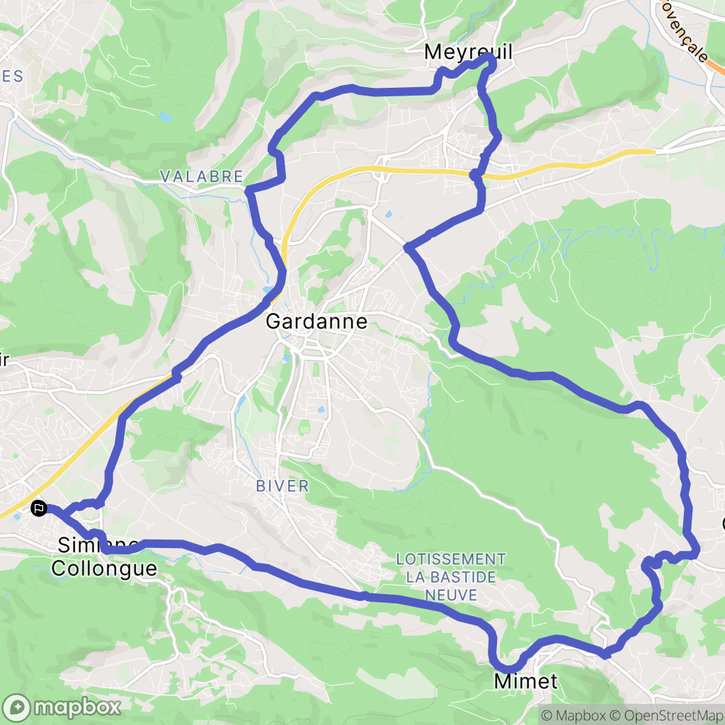 Simiane-Collongue : carte du parcours de randonnée - France