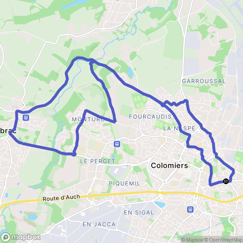 Colomiers : carte du parcours de randonnée - France