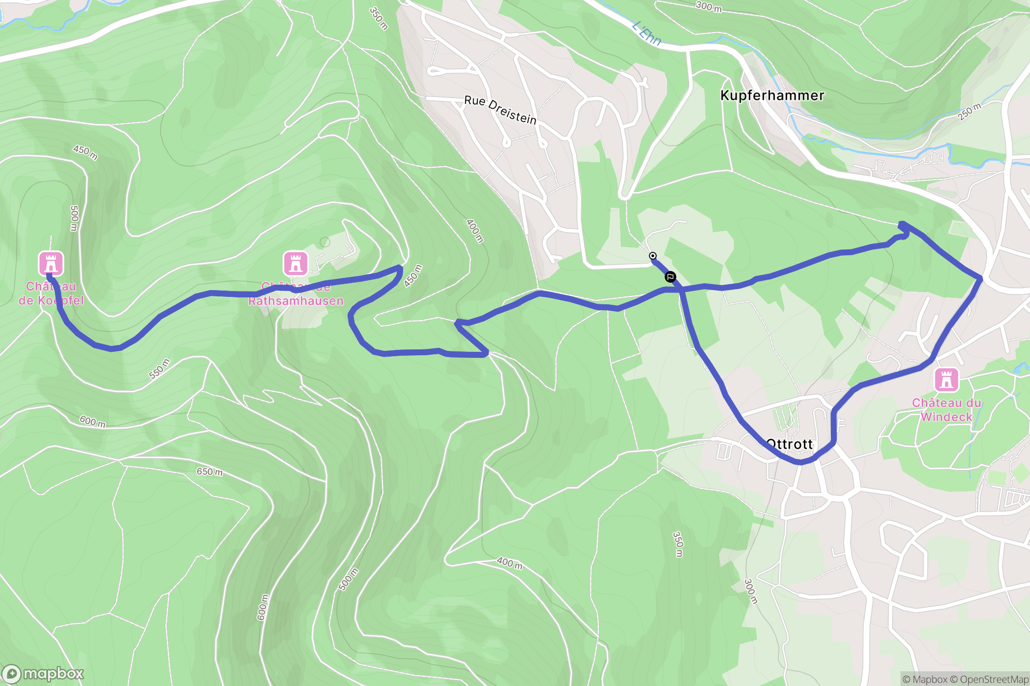 Ottrott : carte du parcours de randonnée - France
