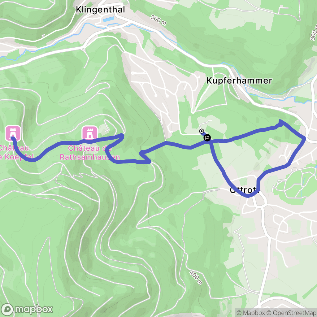 Ottrott : carte du parcours de randonnée - France