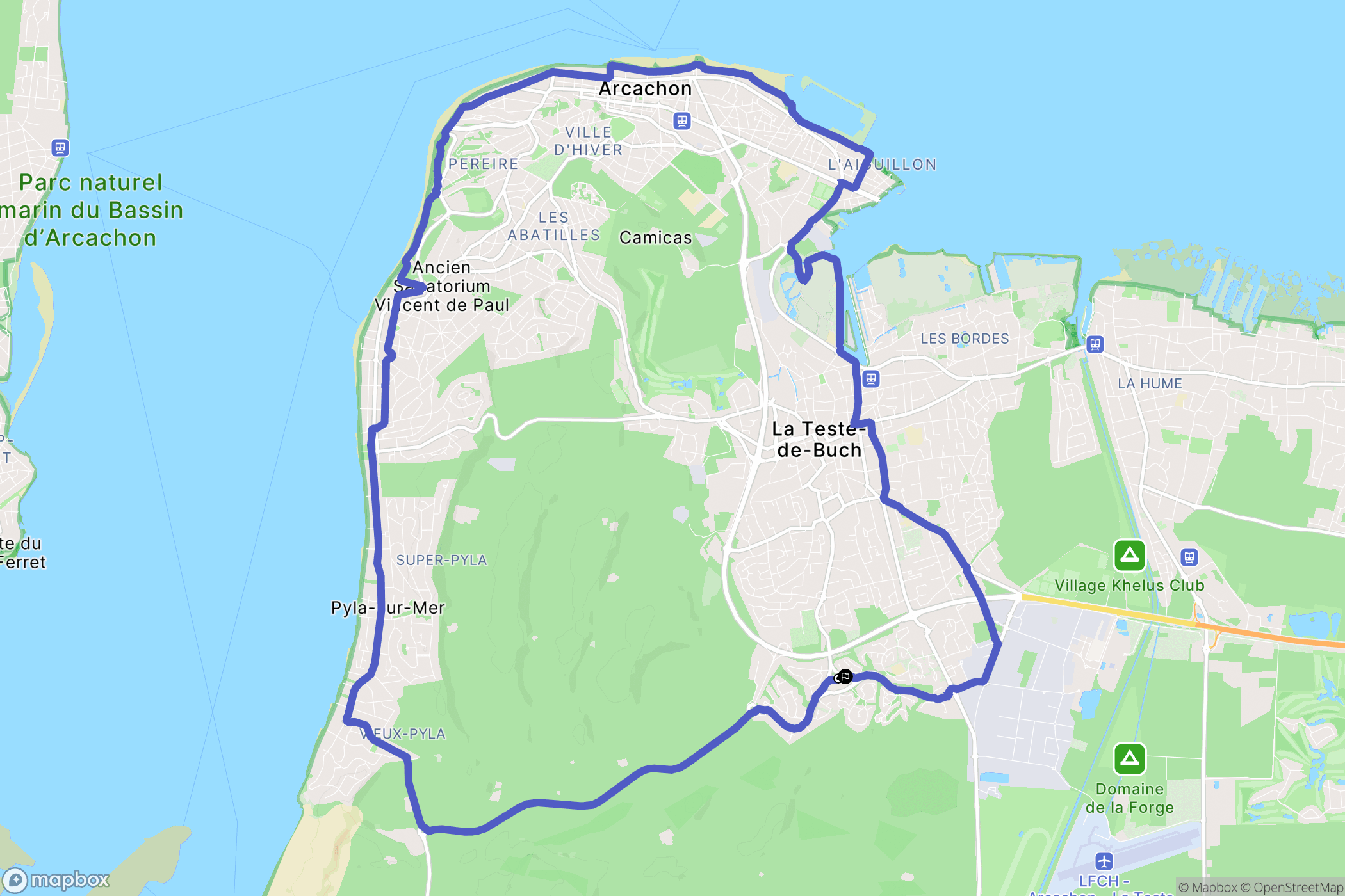 La Teste-de-Buch : carte du parcours de randonnée - France