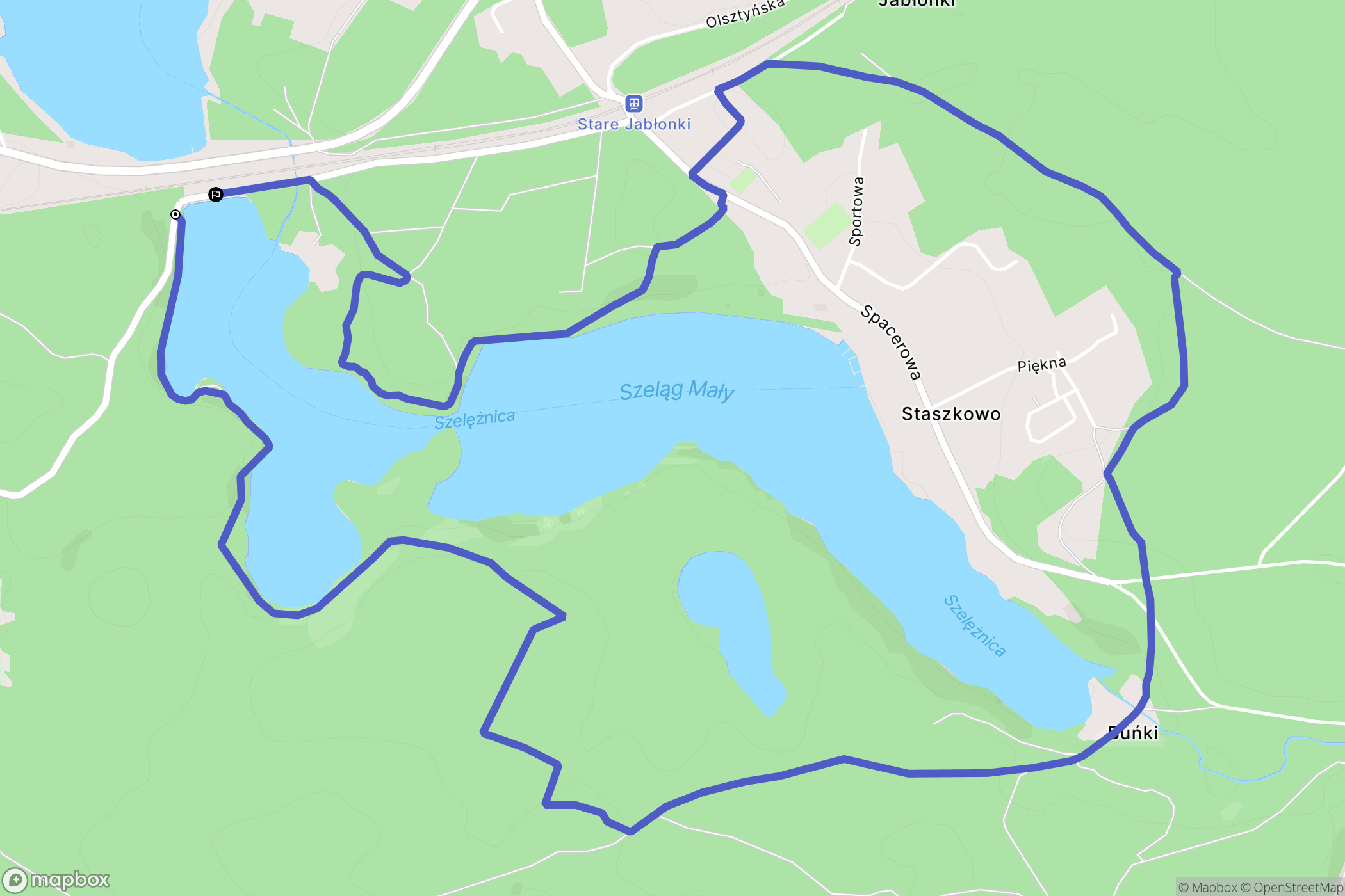 Stare Jabłonki: mapa trasy - Poland