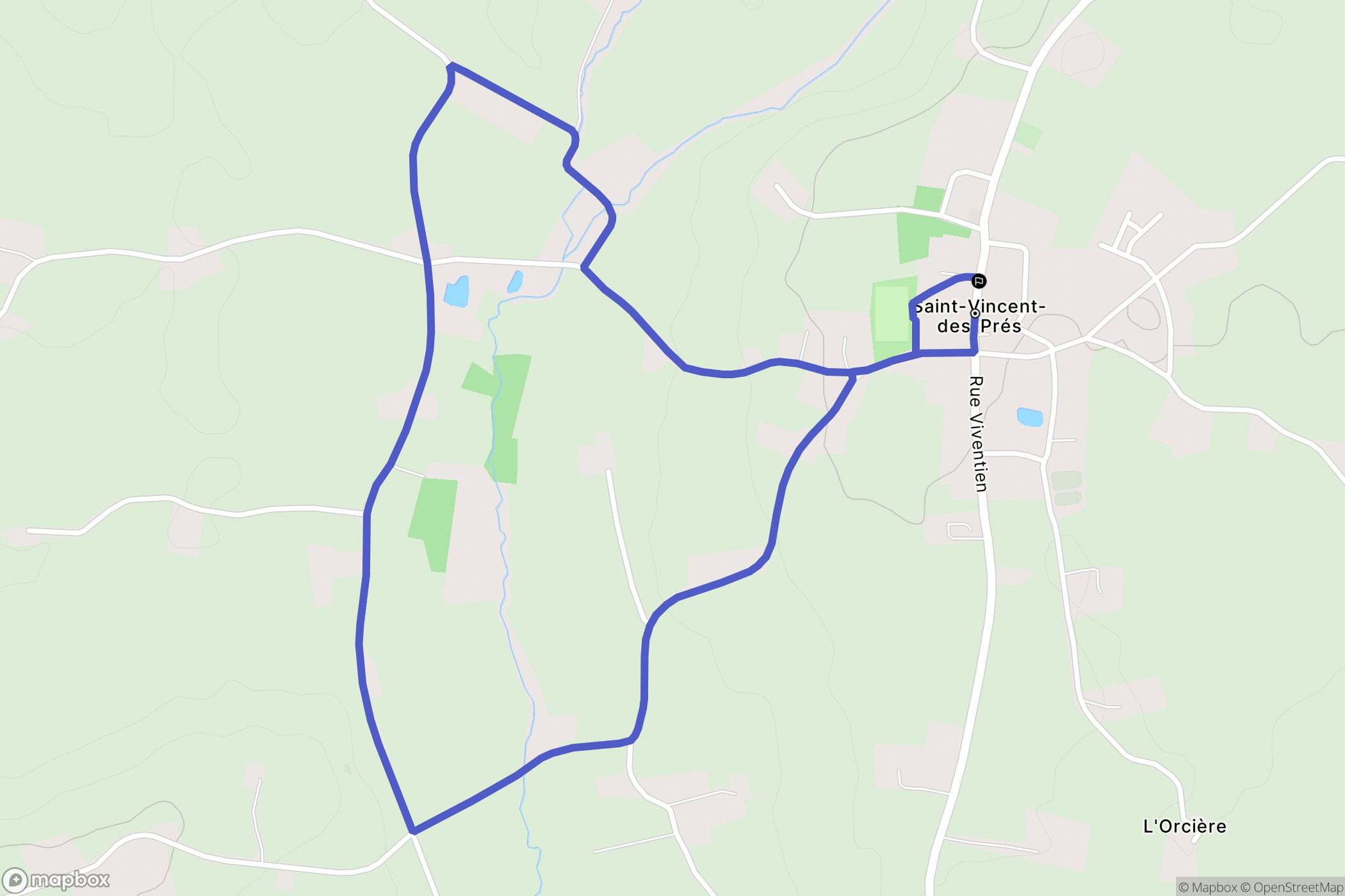 Saint-Vincent-des-Prés : carte du parcours de randonnée - France