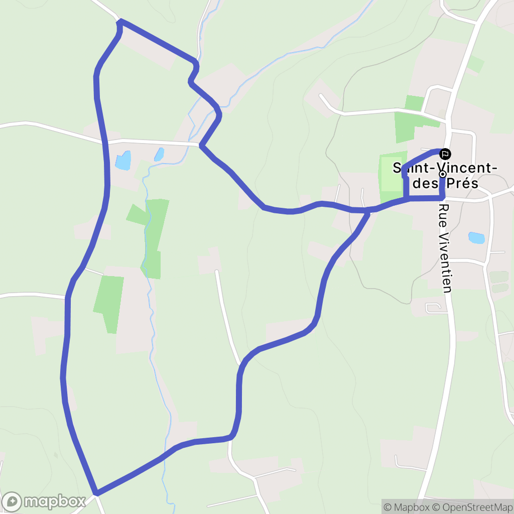 Saint-Vincent-des-Prés : carte du parcours de randonnée - France