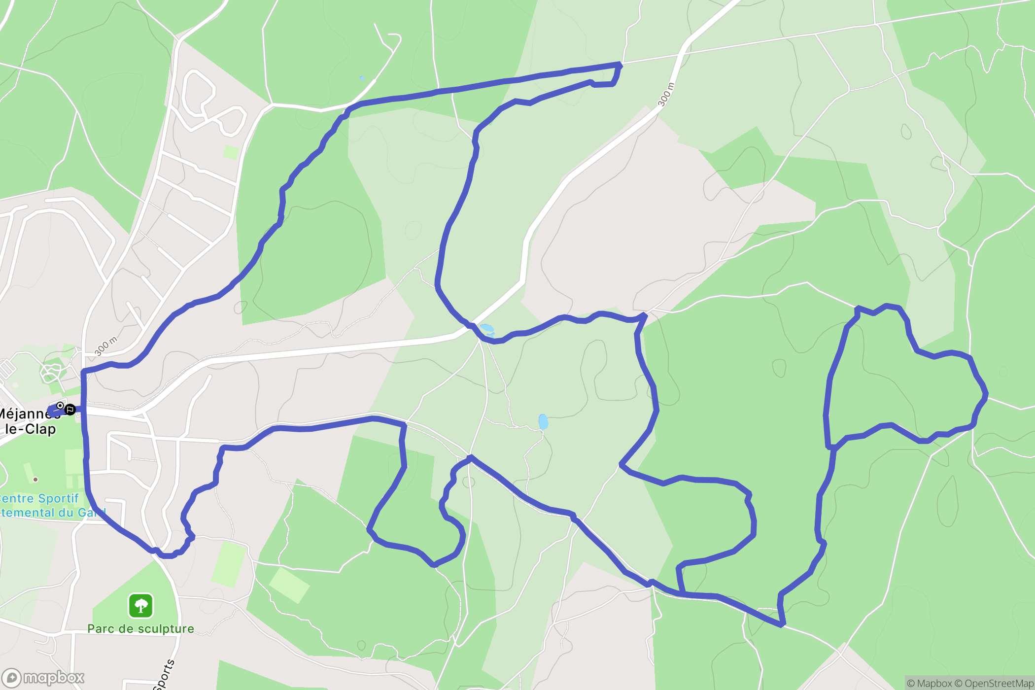 Méjannes-le-Clap : carte du parcours de randonnée - France