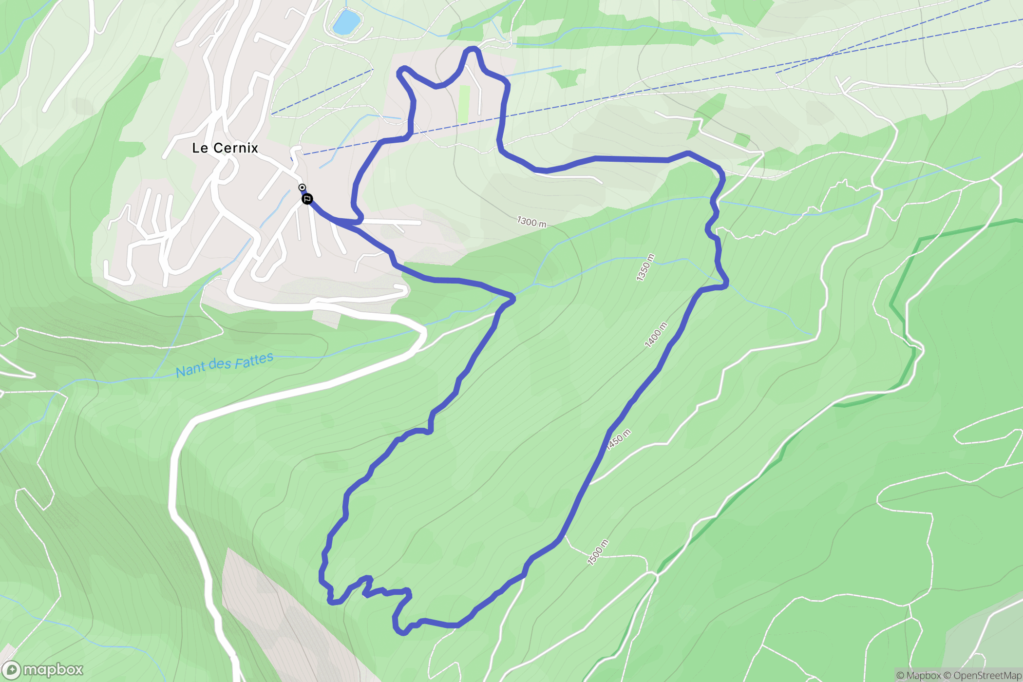 Cohennoz : carte du parcours de randonnée - France