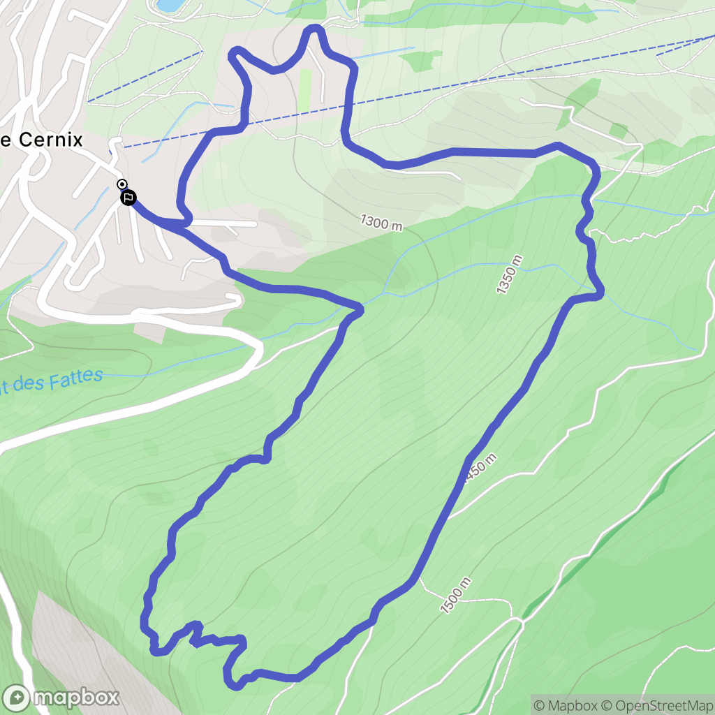 Cohennoz : carte du parcours de randonnée - France