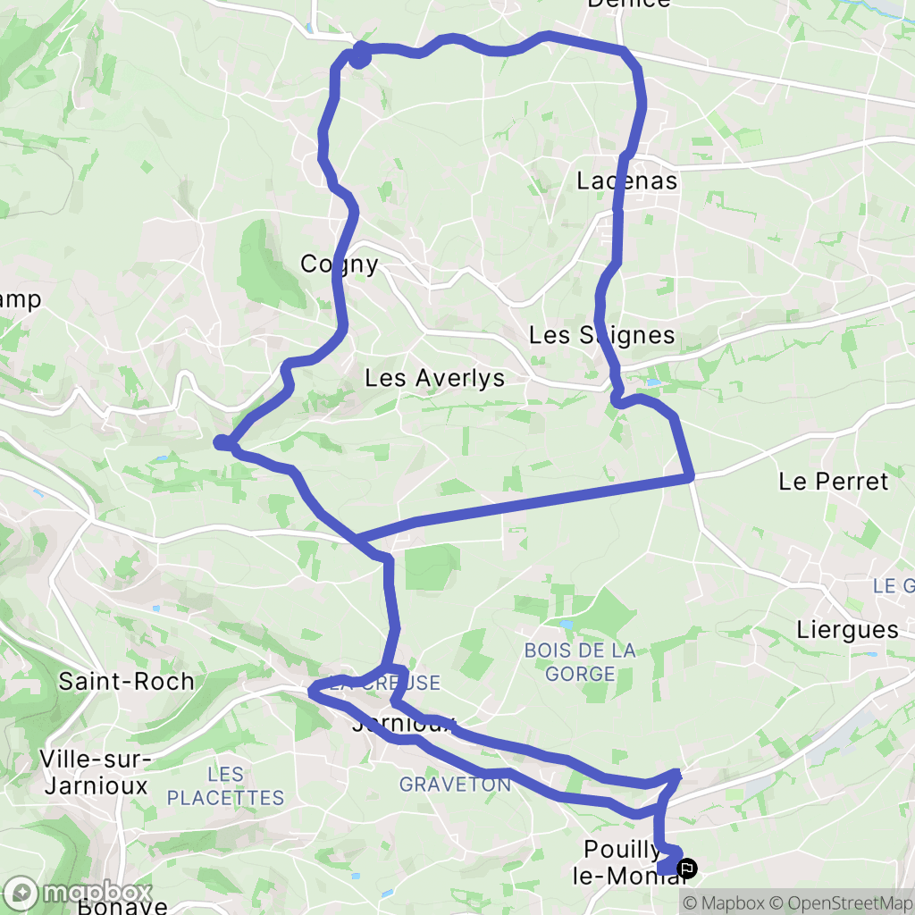 Porte des Pierres Dorées : carte du parcours de randonnée - France