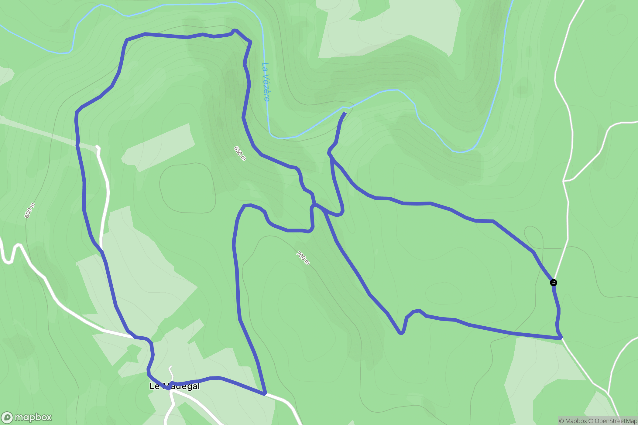 Lestards : carte du parcours de randonnée - France