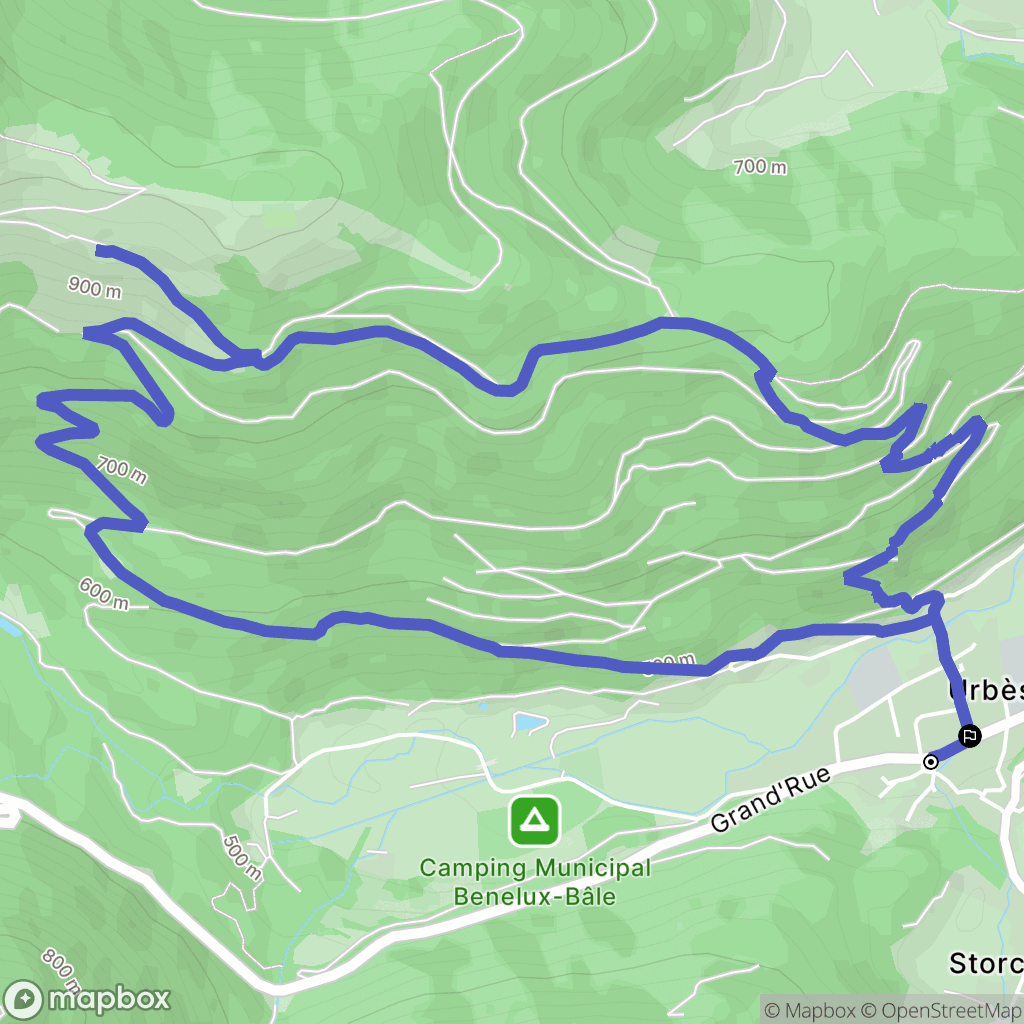 Urbès : carte du parcours de randonnée - France