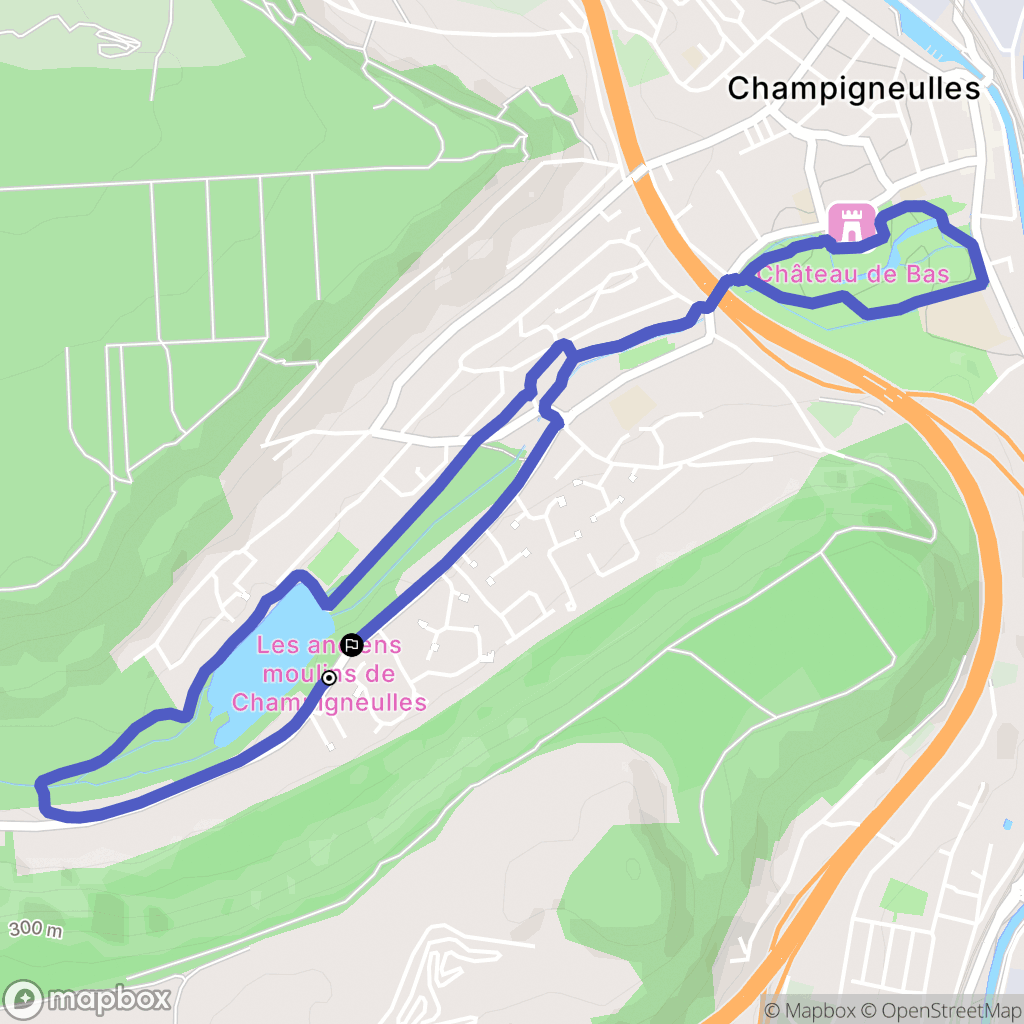 Champigneulles : carte du parcours de randonnée - France