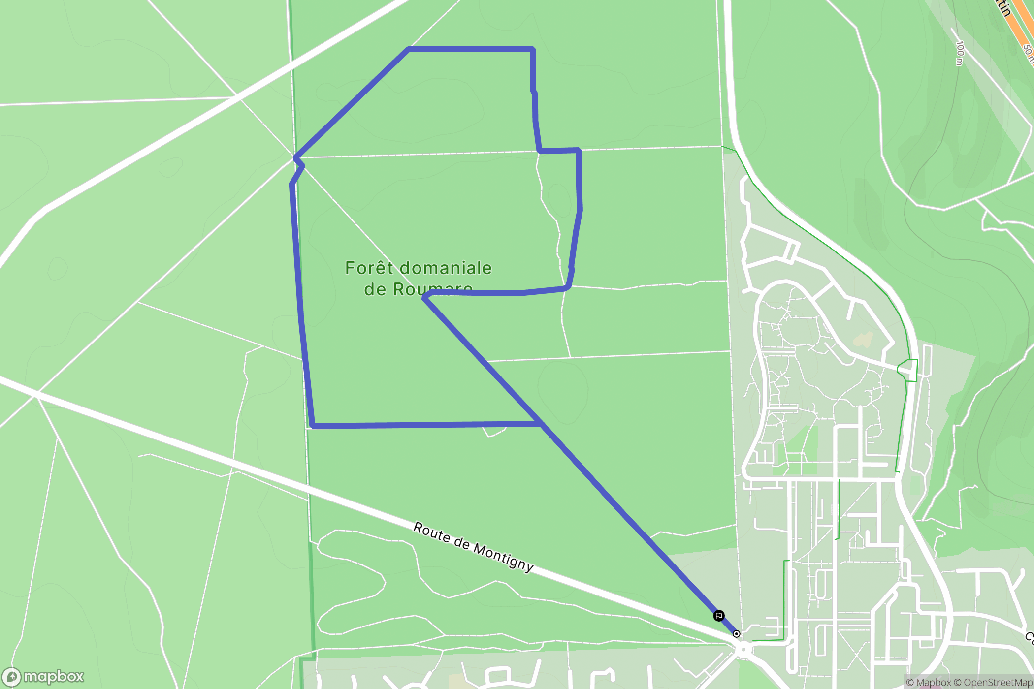 Canteleu : carte du parcours de randonnée - France