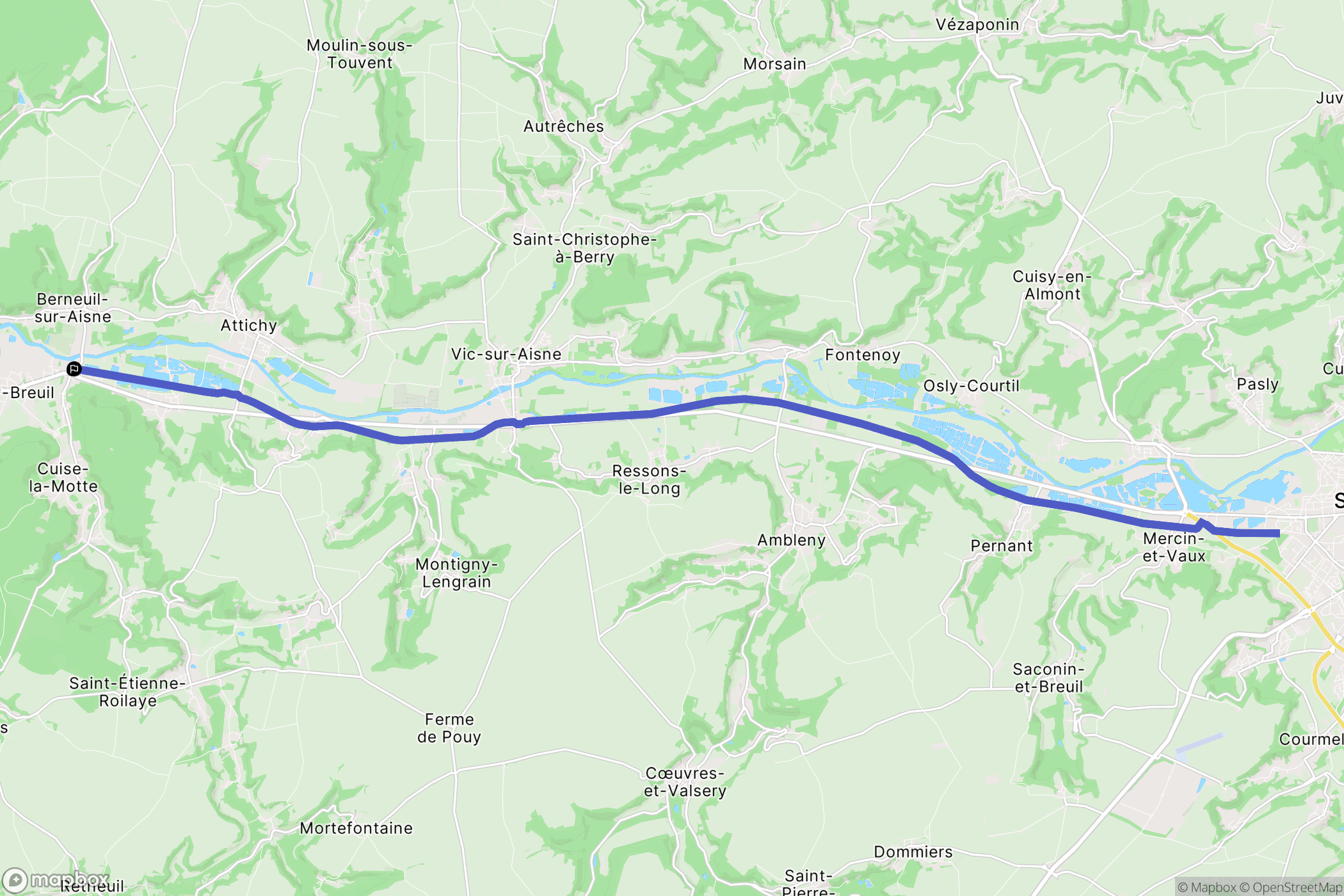 Cuise-la-Motte : carte du parcours de randonnée - France
