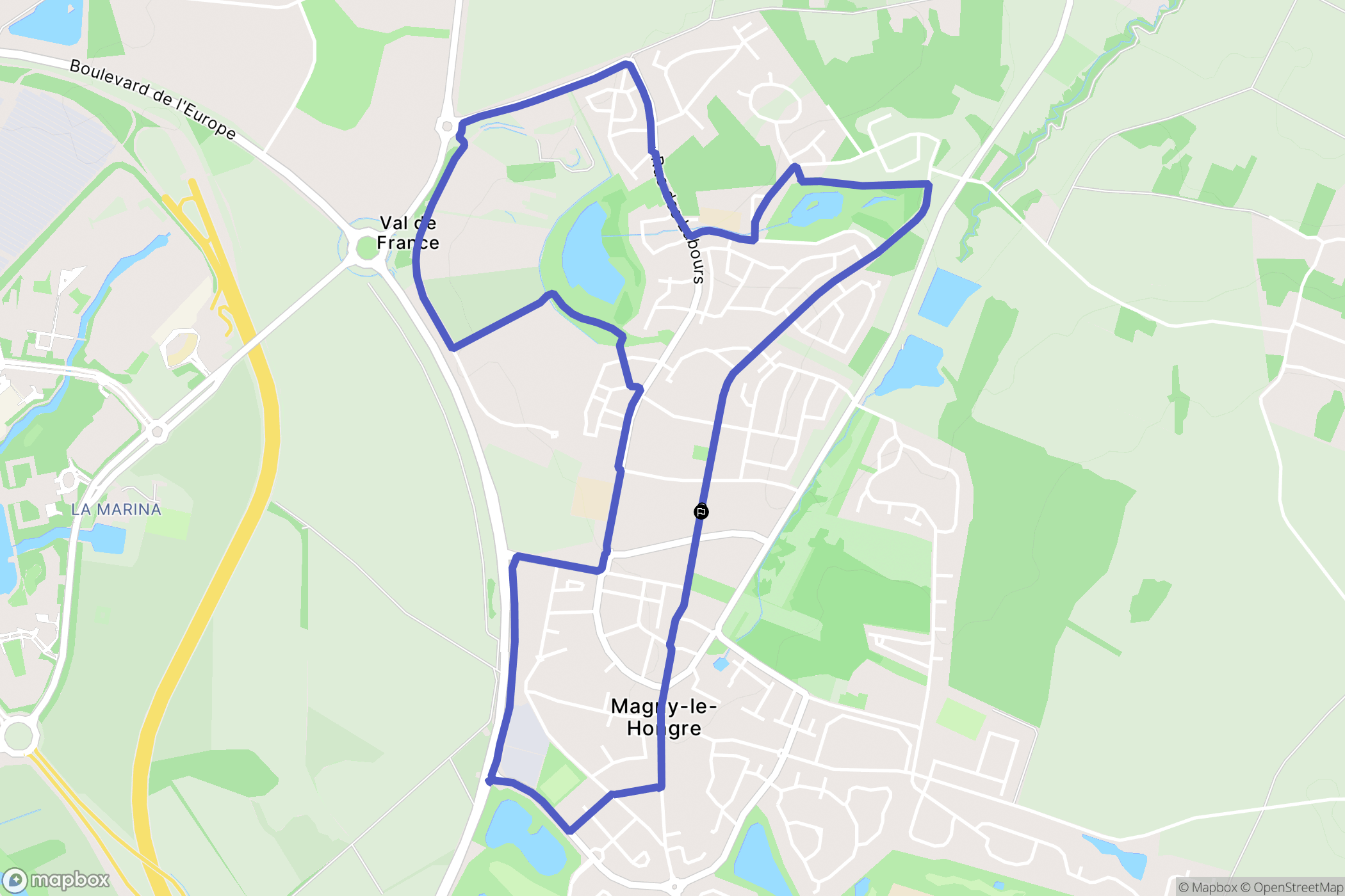 Magny-le-Hongre : carte du parcours de randonnée - France