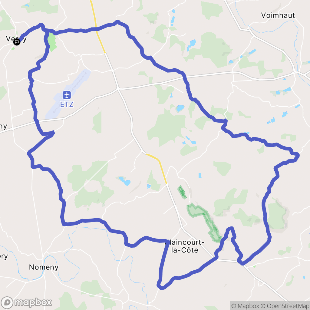 Verny : carte du parcours de randonnée - France