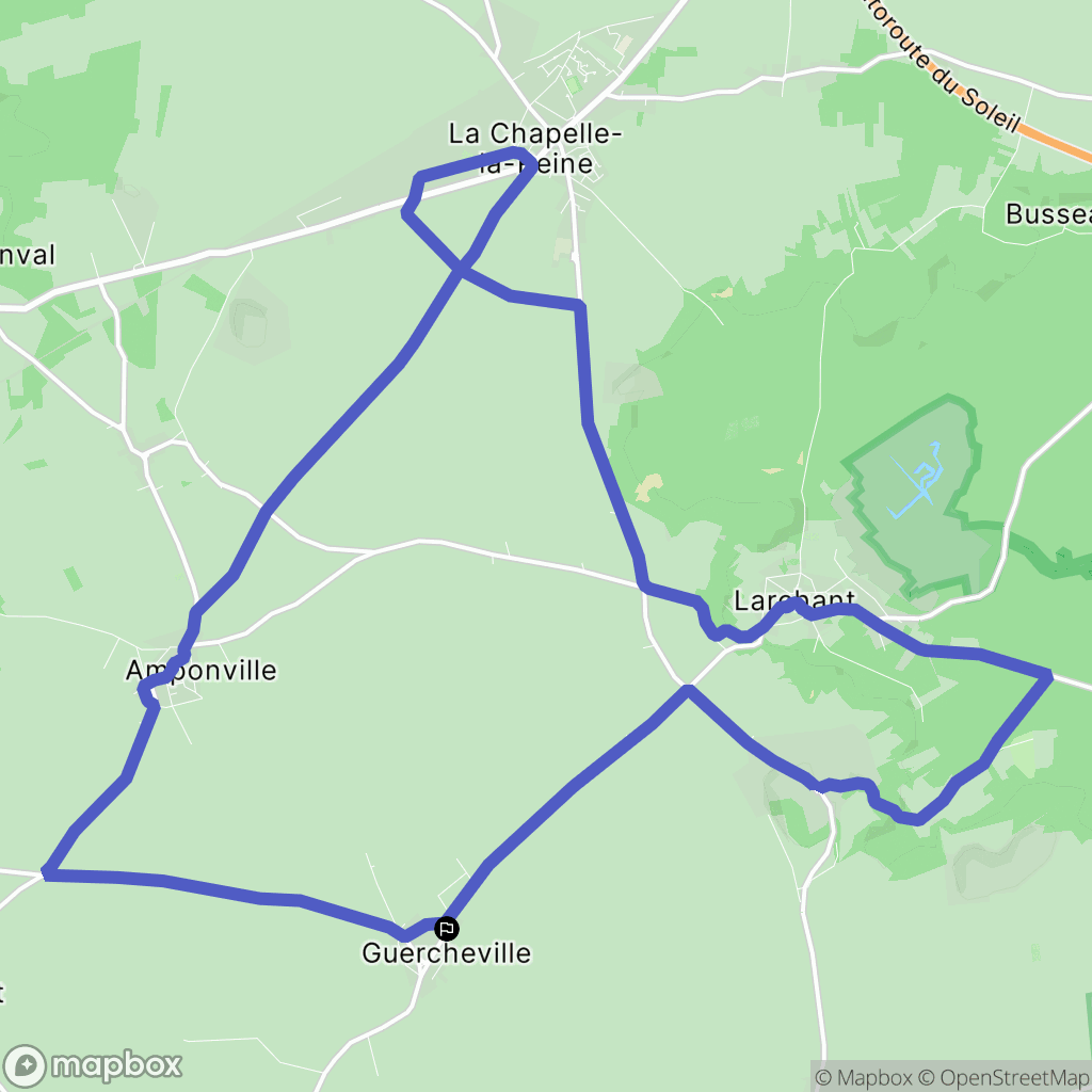 Guercheville : carte du parcours de randonnée - France