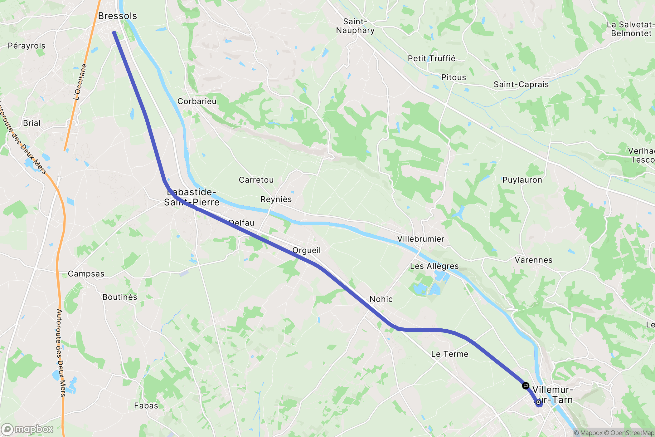 Villemur-sur-Tarn : carte du parcours de randonnée - France