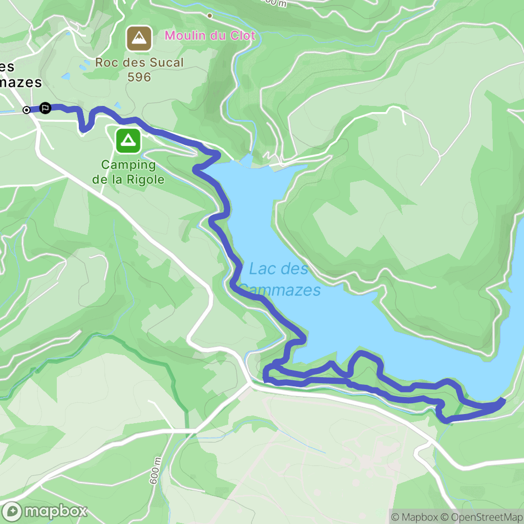 Les Cammazes : carte du parcours de randonnée - France