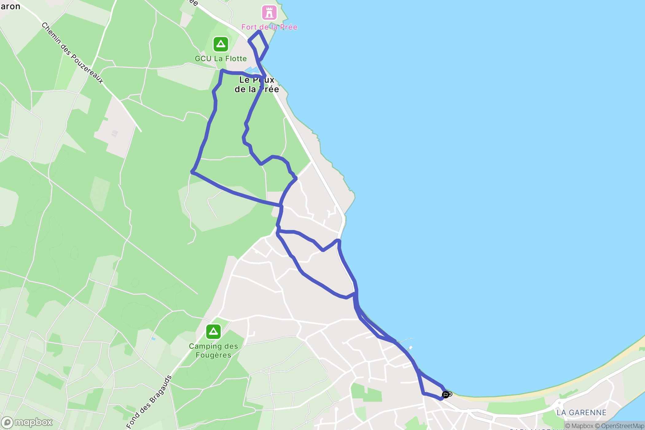Rivedoux-Plage : carte du parcours de randonnée - France