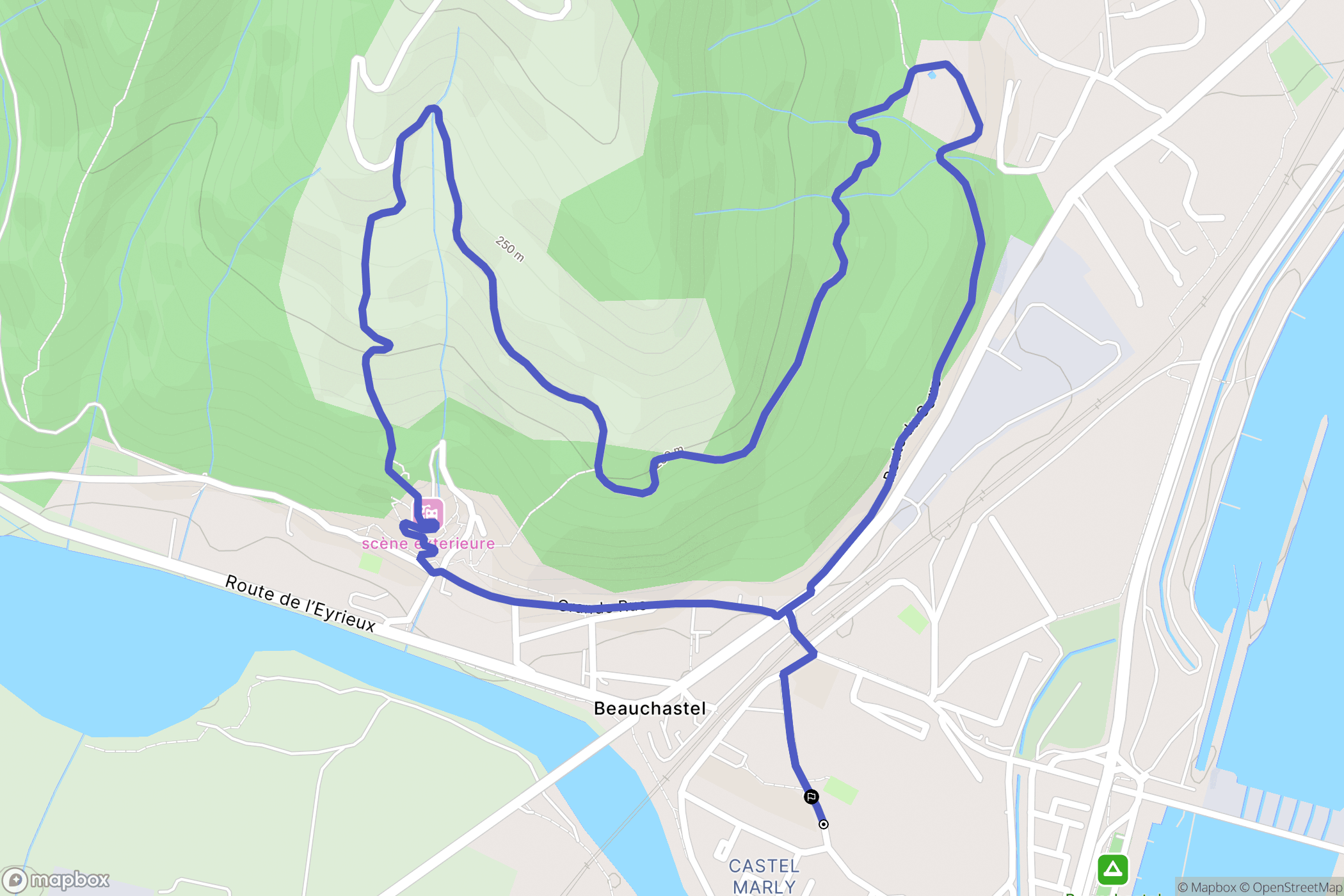 Beauchastel : carte du parcours de randonnée - France