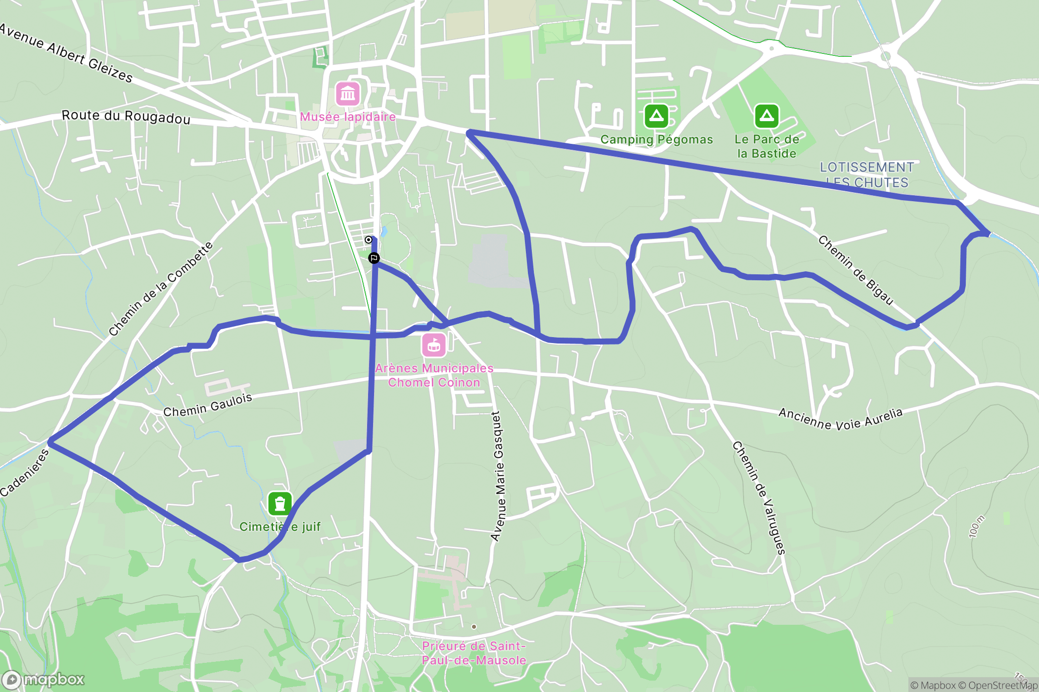 Saint-Rémy-de-Provence : carte du parcours de randonnée - France
