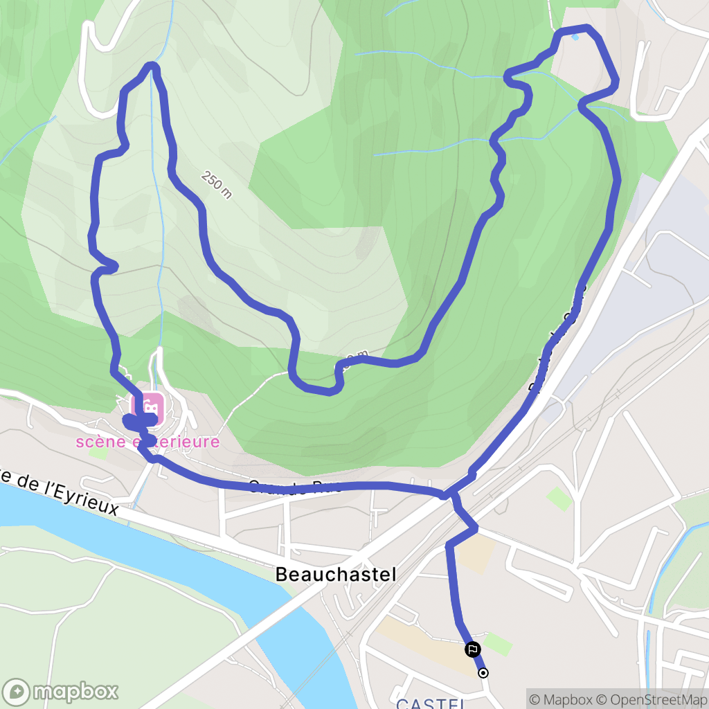 Beauchastel : carte du parcours de randonnée - France