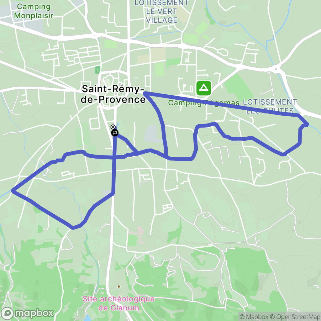 Saint-Rémy-de-Provence : carte du parcours de randonnée - France