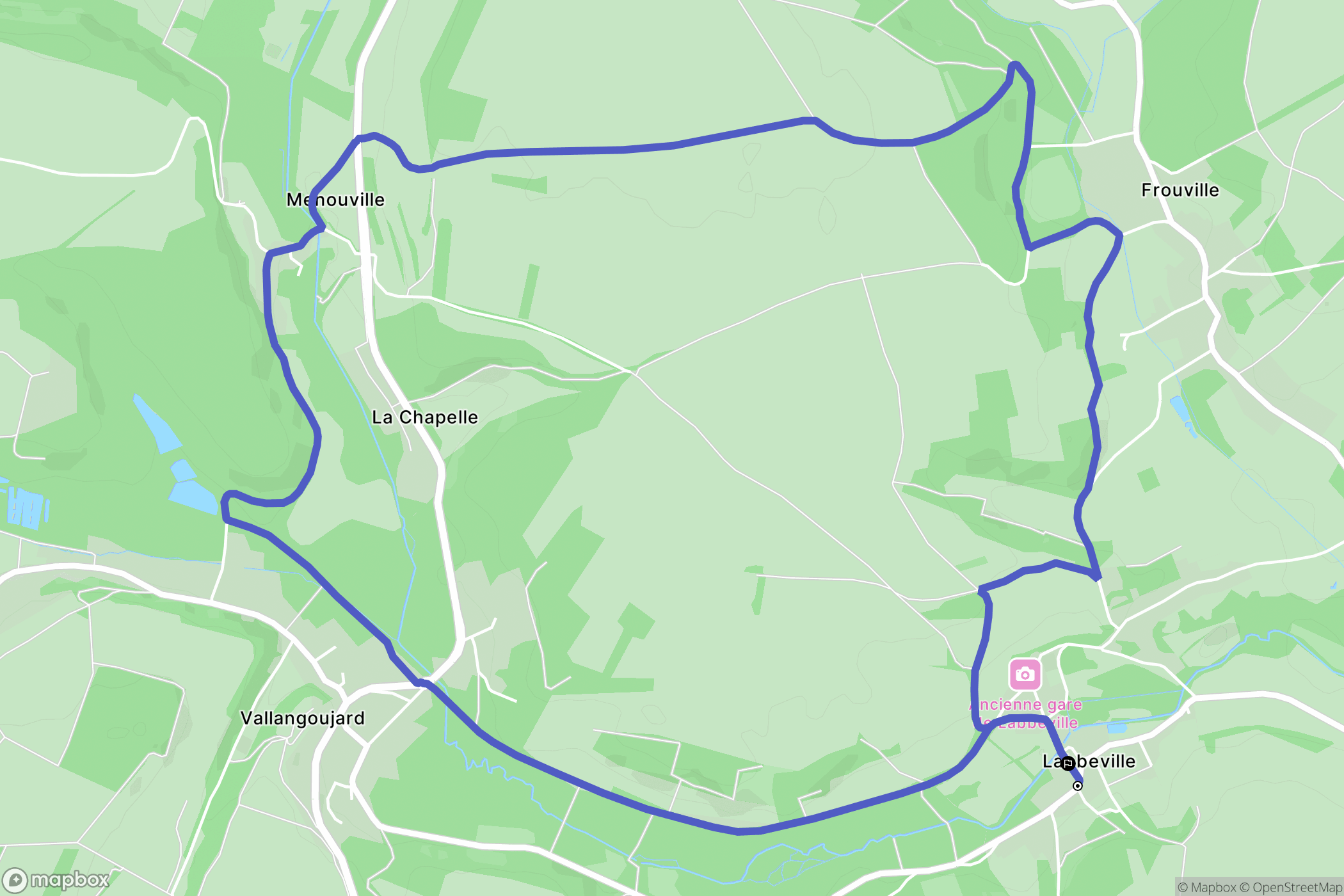 Labbeville : carte du parcours de randonnée - France