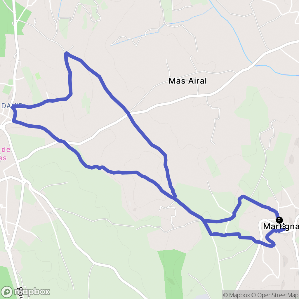 Martignargues : carte du parcours de randonnée - France