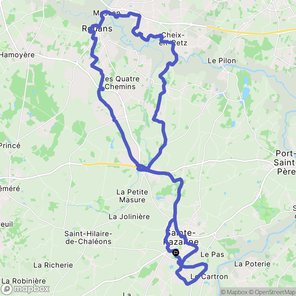 Sainte-Pazanne : carte du parcours de randonnée - France