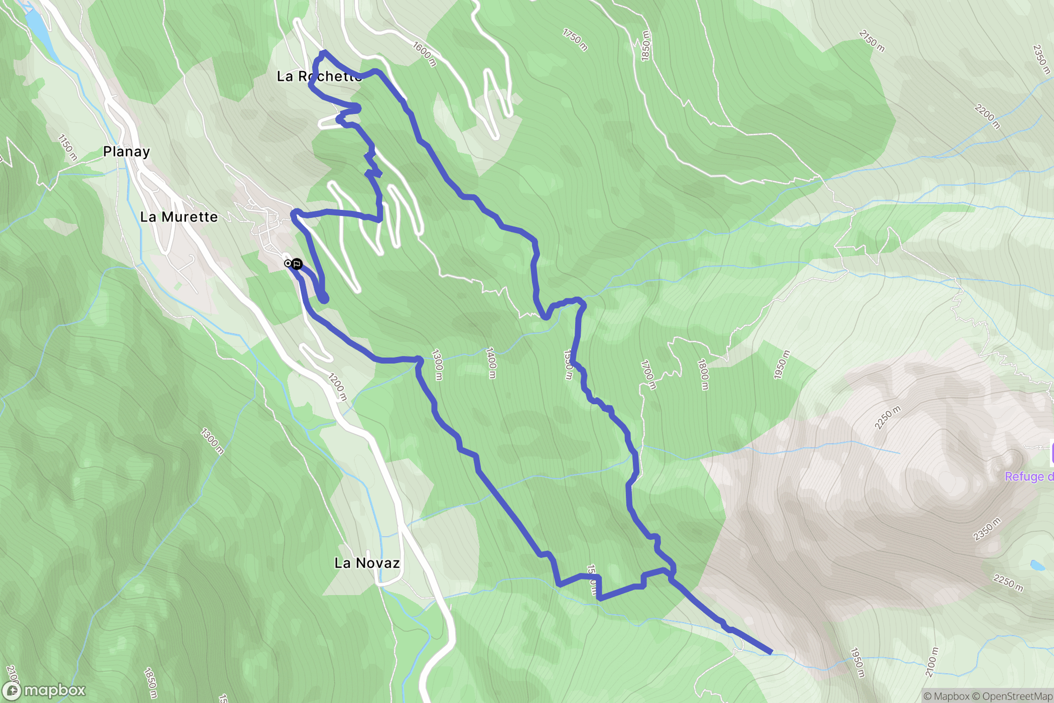 Planay : carte du parcours de randonnée - France