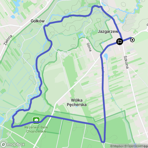 Jazgarzew: mapa trasy - Poland