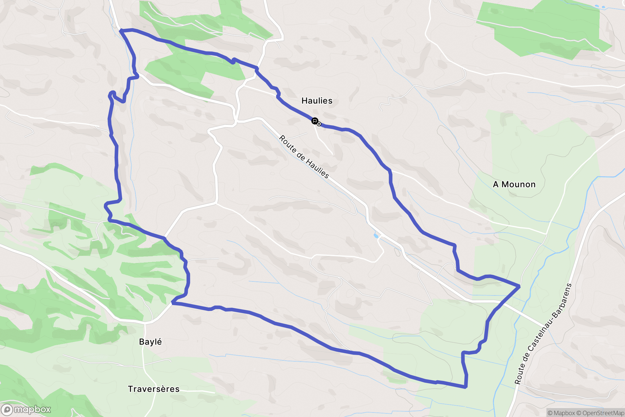 Haulies : carte du parcours de randonnée - France