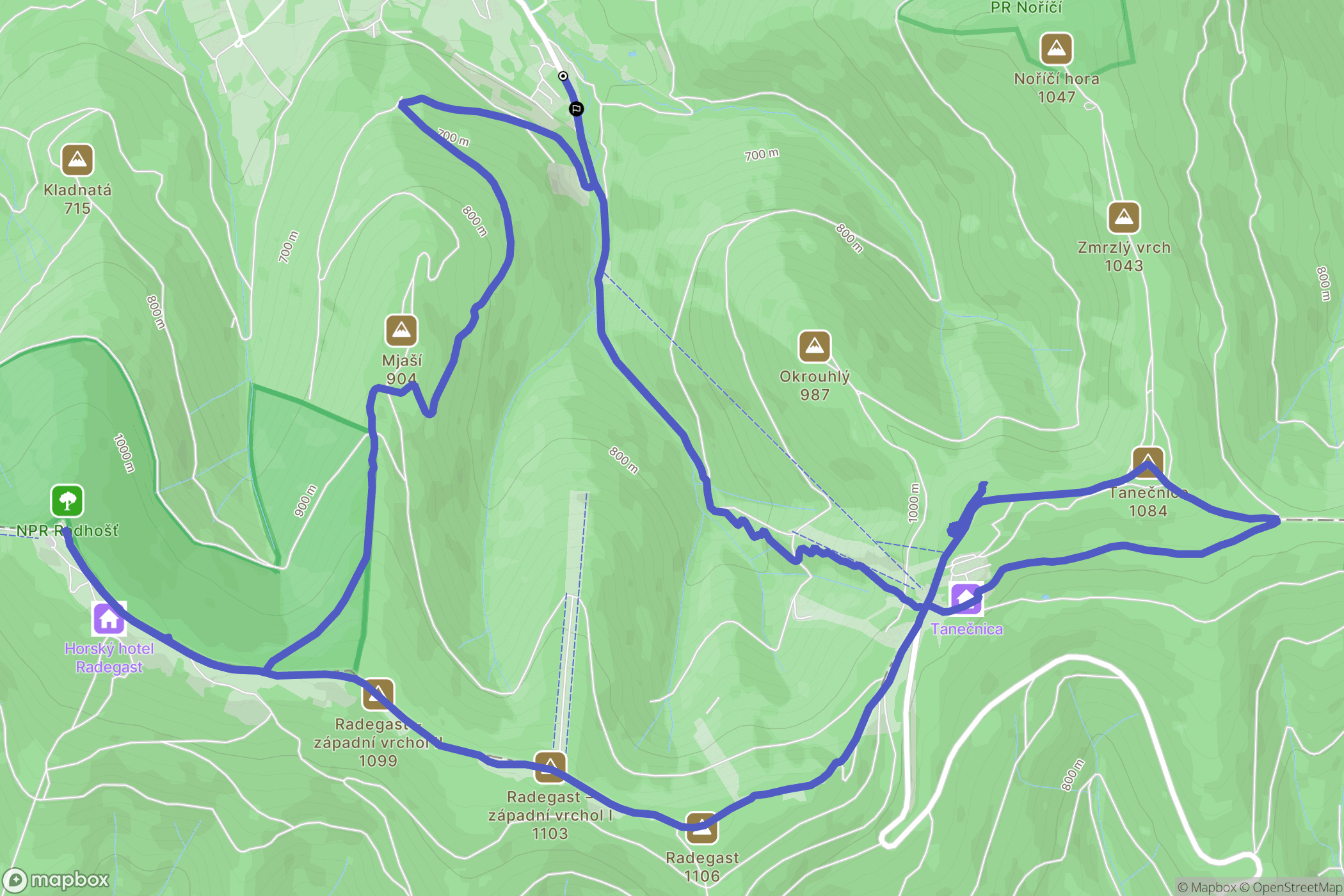 Trojanovice: mapa trasy - Czechia