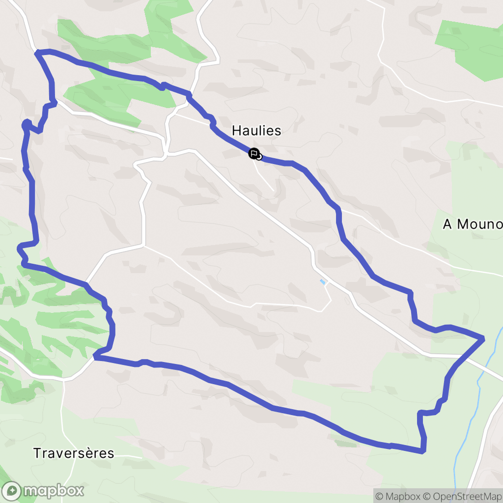 Haulies : carte du parcours de randonnée - France