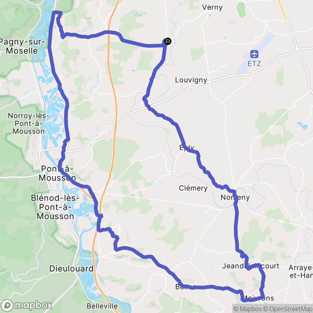 Sillegny : carte du parcours de randonnée - France