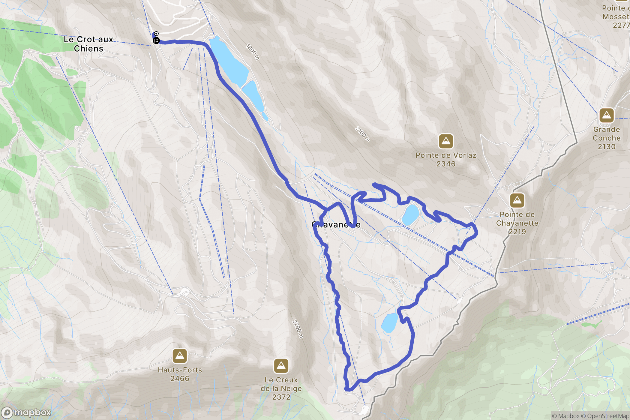 Morzine : carte du parcours de randonnée - France