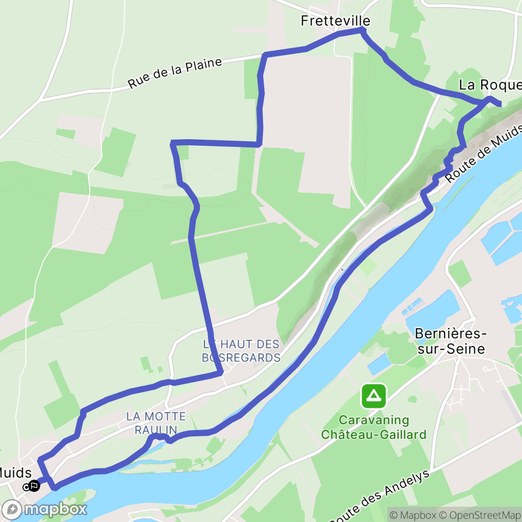 Muids : carte du parcours de randonnée - France