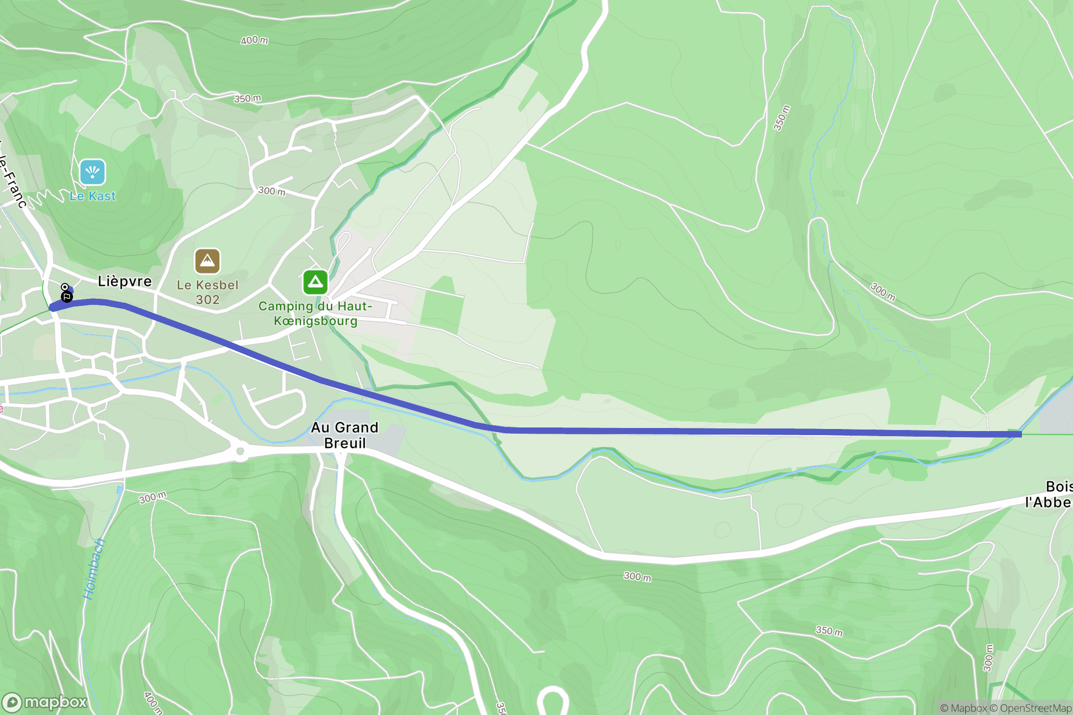 Lièpvre : carte du parcours de randonnée - France