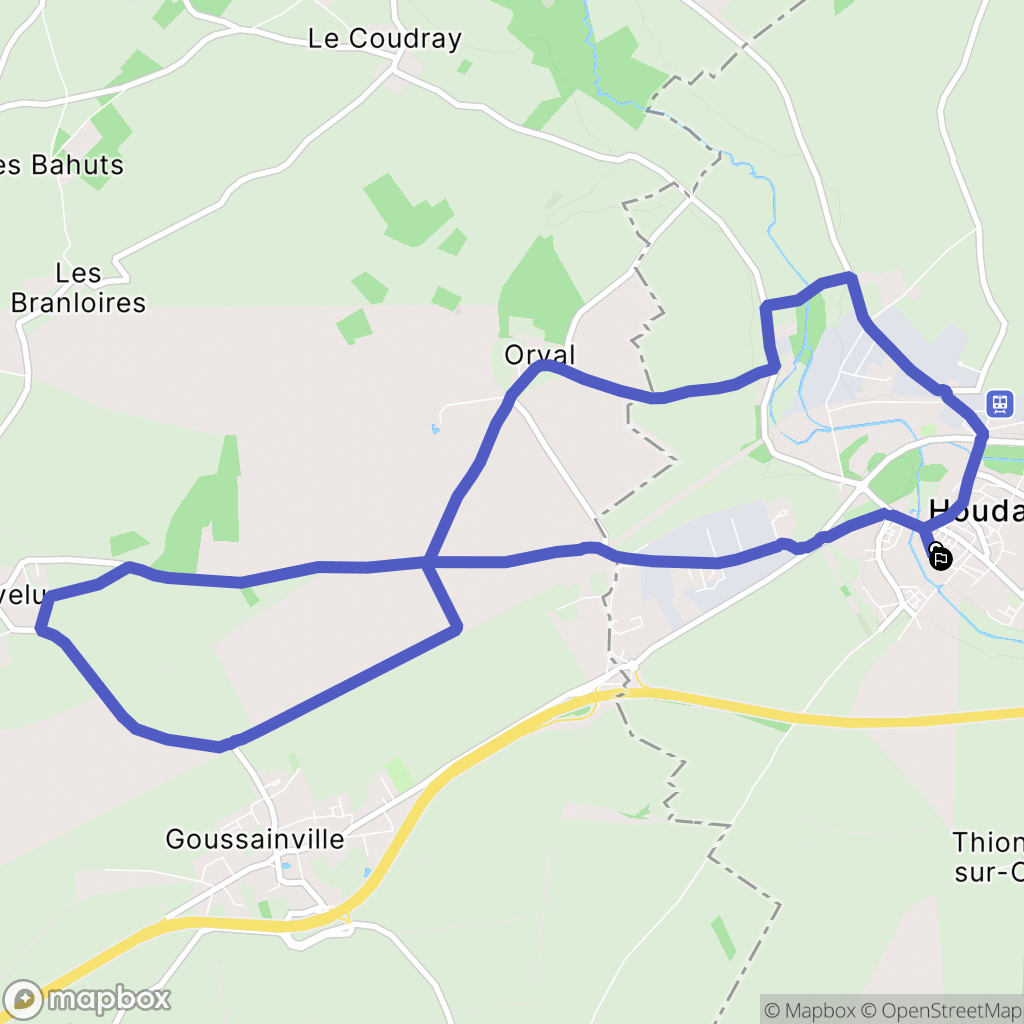 Houdan : carte du parcours de randonnée - France
