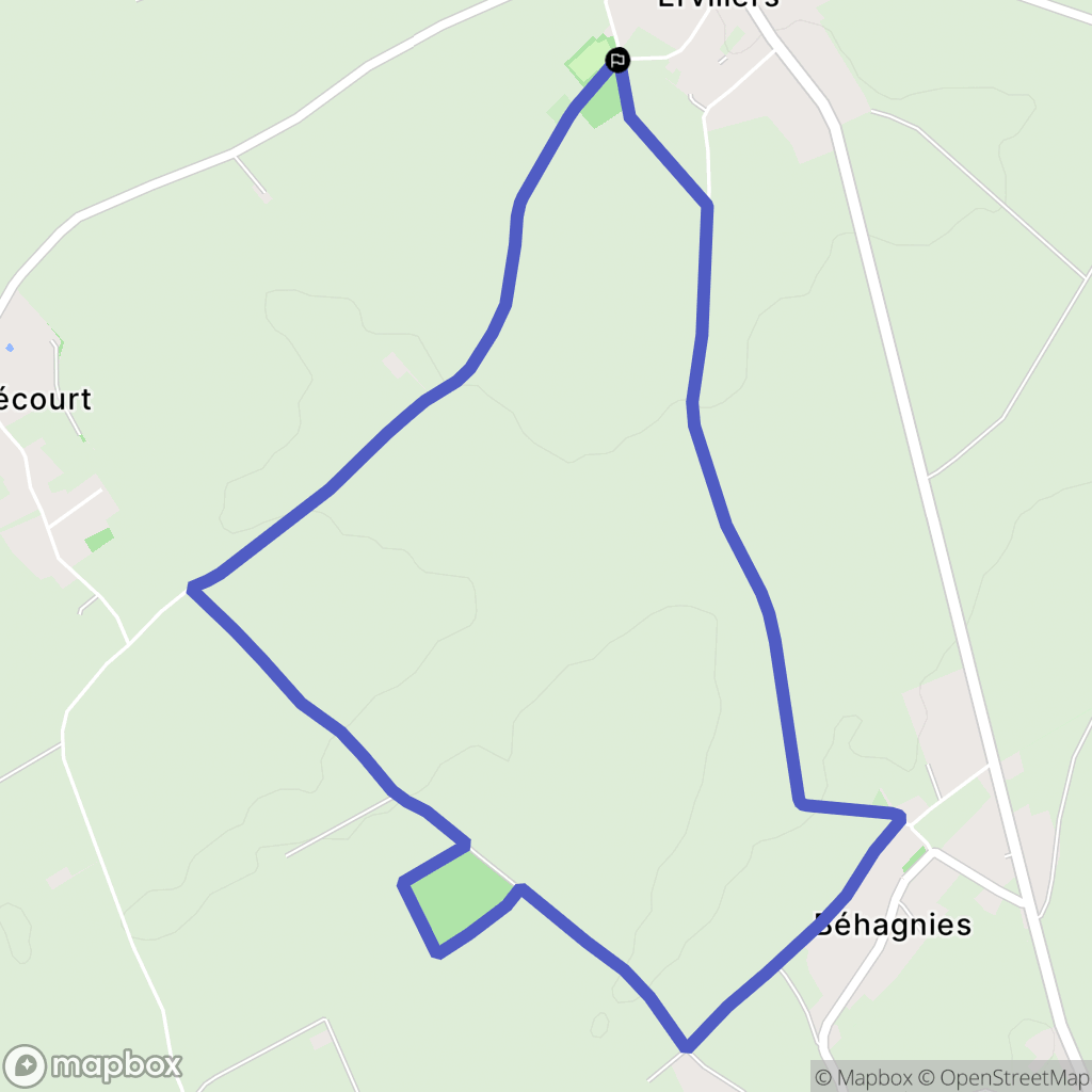 Ervillers : carte du parcours de randonnée - France