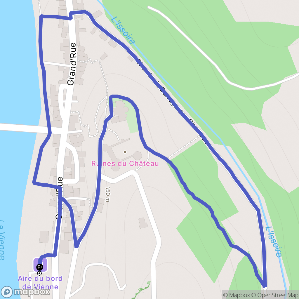 Confolens : carte du parcours de randonnée - France