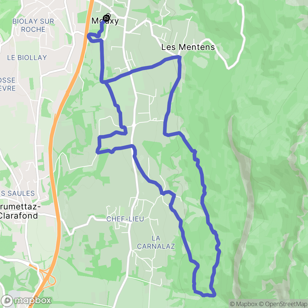 Mouxy : carte du parcours de randonnée - France