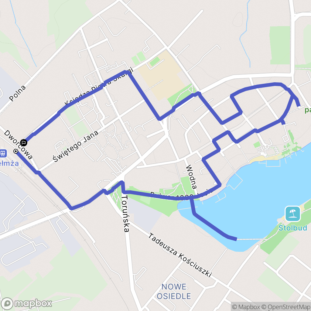 Chełmża: mapa trasy - Poland
