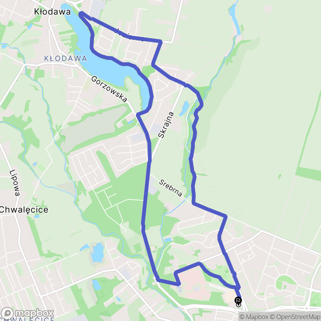 Gorzów Wielkopolski: mapa trasy - Poland