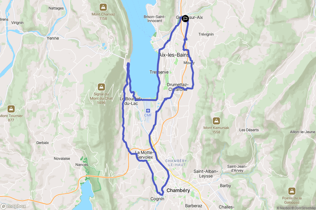 Grésy-sur-Aix : carte du parcours de randonnée - France